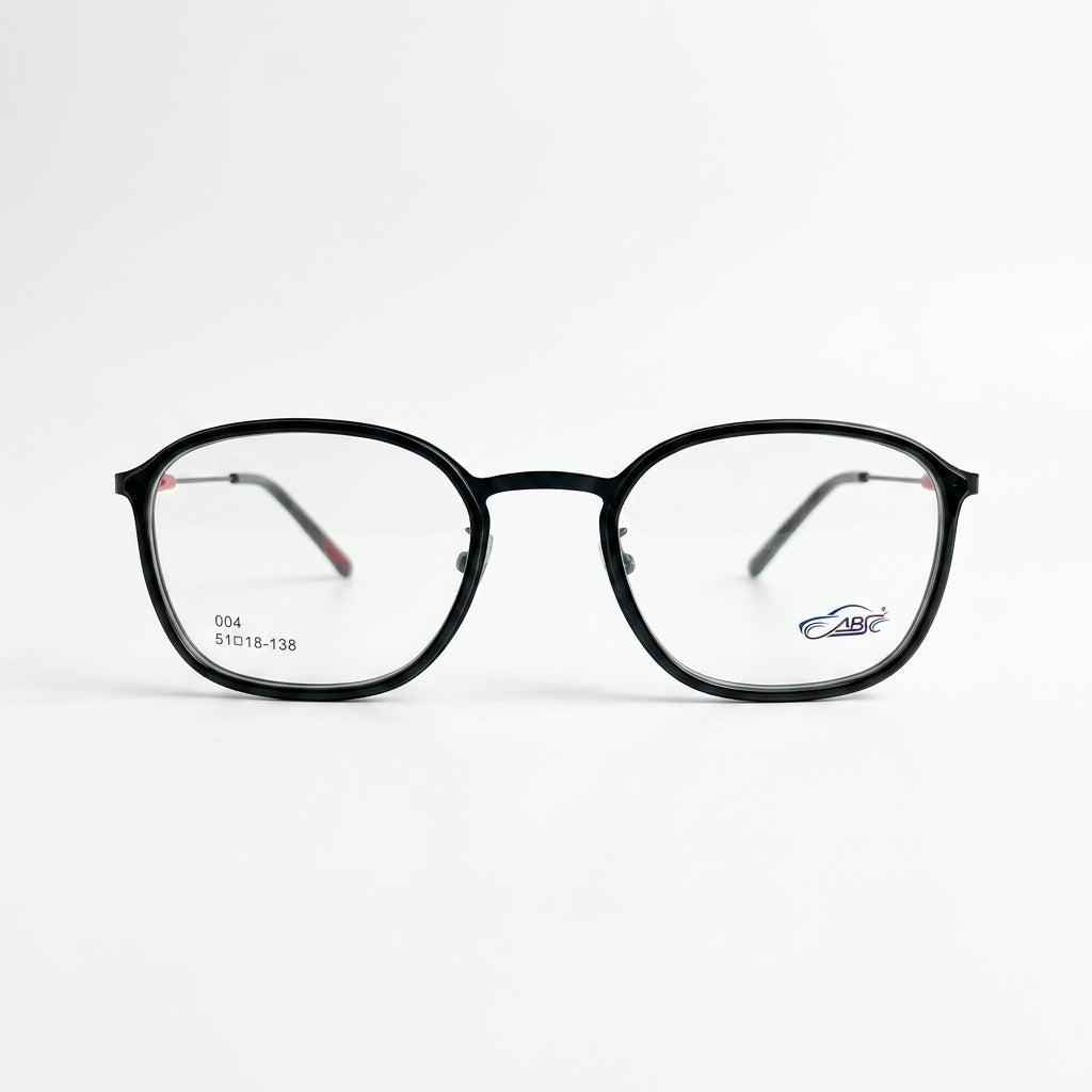 ABC Unisex Full Rim Square Eyeglass Frame – Black | Lightweight Optical Glasses Frame
