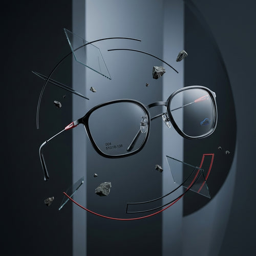 ABC Unisex Full Rim Square Eyeglass Frame – Black | Lightweight Optical Glasses Frame