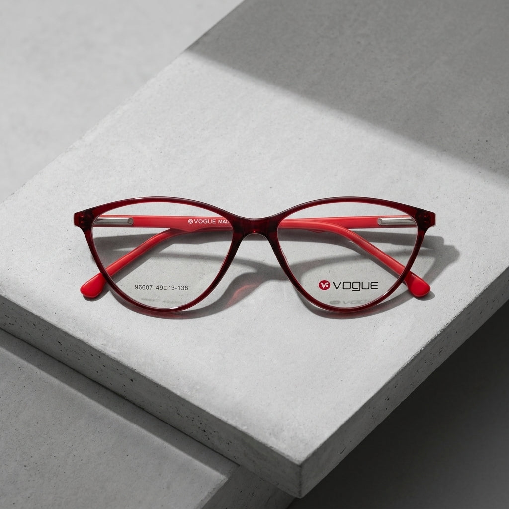 Vogue Women’s Cat Eye Eyeglass Frame – Wine Red | Lightweight Stylish Optical Frame