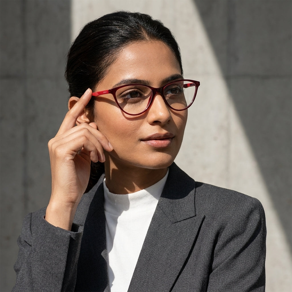 Vogue Women’s Cat Eye Eyeglass Frame – Wine Red | Lightweight Stylish Optical Frame