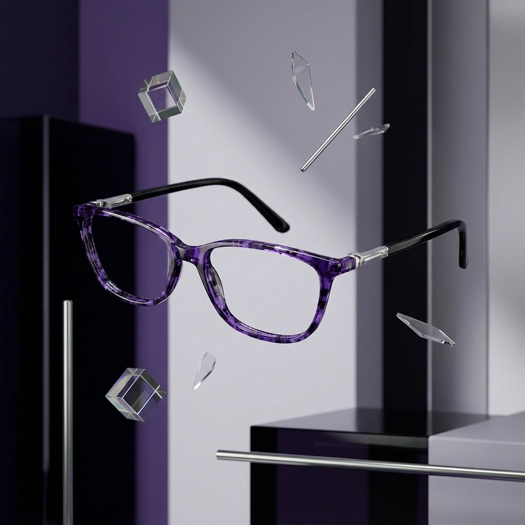 Women’s Cat Eye Eyeglass Frame – Purple Tortoise Pattern | Lightweight Fashion Optical Glasses
